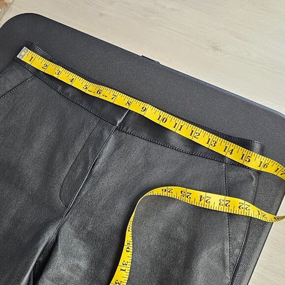 Lafayette 148 Womens Manhattan Pant, Lambskin Front, Stretch Back, Black, Size 8 - Picture 3 of 11